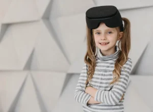 holčička s brýlemi na umělou inteligenci